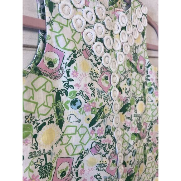 Lilly Pulitzer Girls Queen Of Green Shift Dress Size 7 Originals - Picture 2 of 5